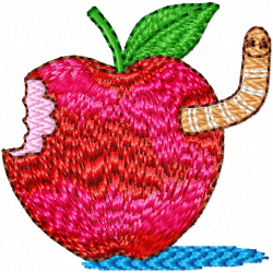 Apple Embroidery Design 5